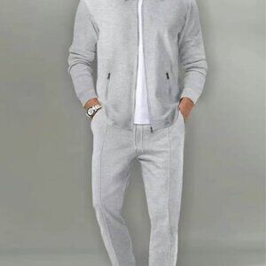 Sporty 2 pc Set Men's Zip Up Jacket & Drawstring Waist Pants Tracksuit Set NWT